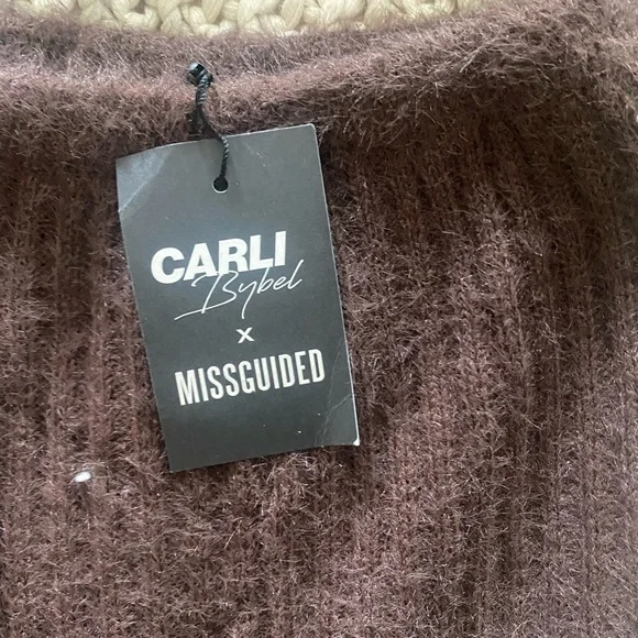 CARLI BYBEL X MISSGUIDED CHOCOLATE CO ORD FLUFFY KNIT SET - Picture 3 of 9